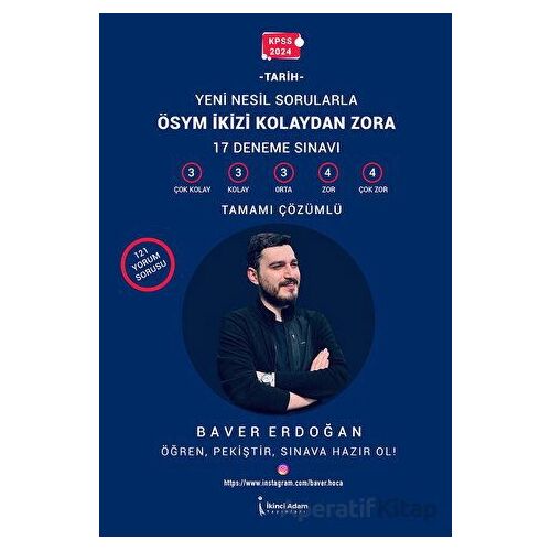 KPSS 2024 O¨SYM İkizi Kolaydan Zora - Baver Erdoğan - İkinci Adam Yayınları