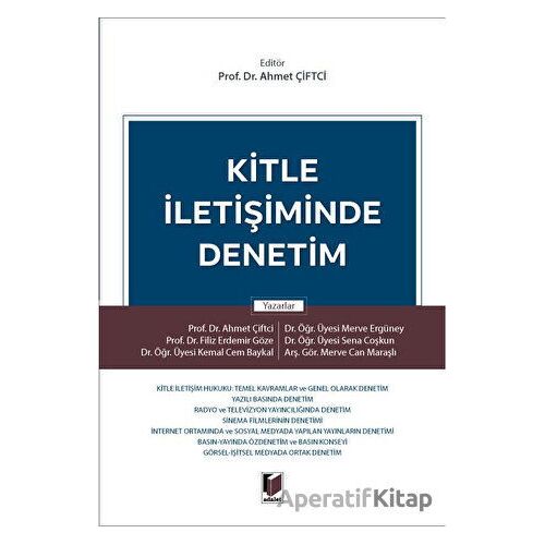 Kitle İletişiminde Denetim - Ahmet Çiftci - Adalet Yayınevi