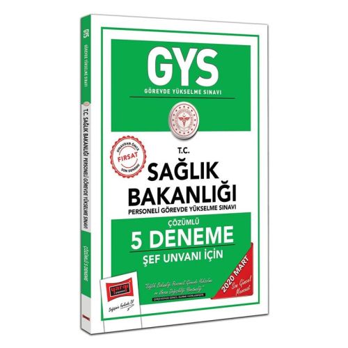 Yargı 2020 GYS T.C. Sağlık Bakanlığı Şef Unvanı İçin Çözümlü 5 Deneme