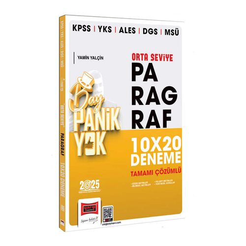 Yargı 2025 KPSS YKS ALES DGS MSÜ Çözümlü Panik Yok Orta Seviye Paragraf 10x20 Deneme