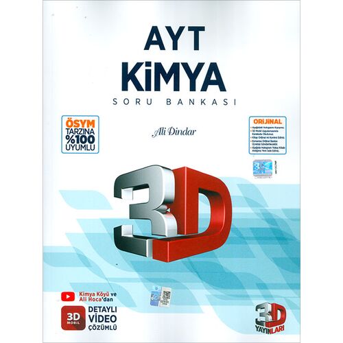 AYT 3D Kimya Tamamı Video Çözümlü Soru Bankası 3D Yayınları