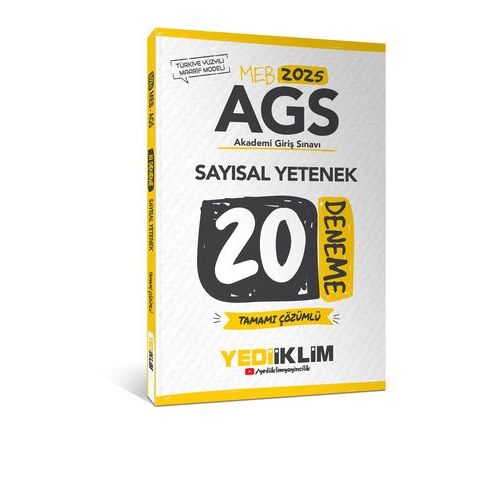 Yediiklim Yayınları 2025 MEB AGS Sayısal Yetenek Tamamı Çözümlü 20 Deneme