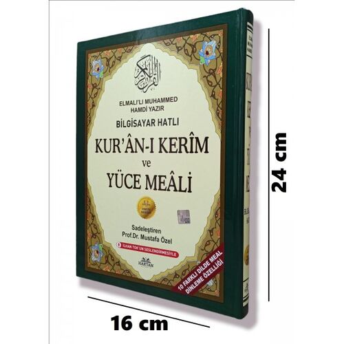 Ortaboy Arapça Bilgisayar Hatlı ve Diyanet Mühürlü Yüce Mealli Yeşil Renk Haktan Yayınları