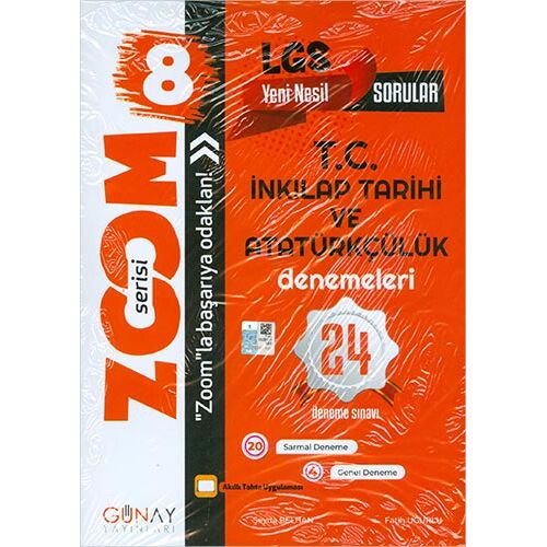 8.Sınıf LGS Zoom T.C. İnkılap Tarihi ve Atatürkçülük 24 lü Deneme Sınavı Günay Yayınları