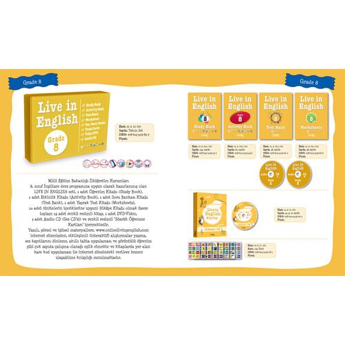8. Sınıf İngilizce Öğrenme Seti Live in English