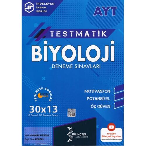 Bilinçsel AYT Testmatik Biyoloji Deneme Sınavları 30X13