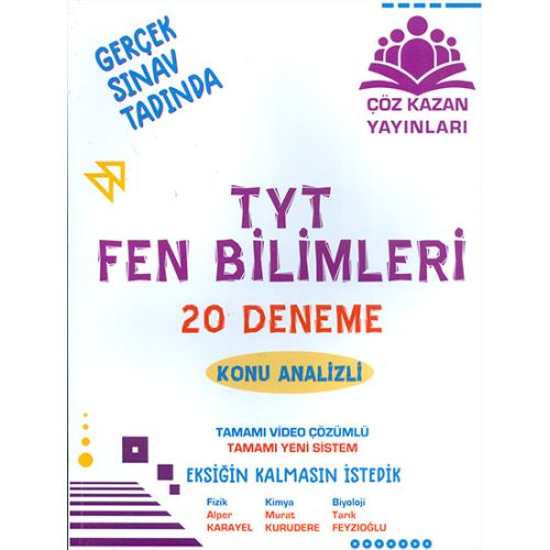 TYT Fen Bilimleri 20 Deneme Çöz Kazan Yayınları