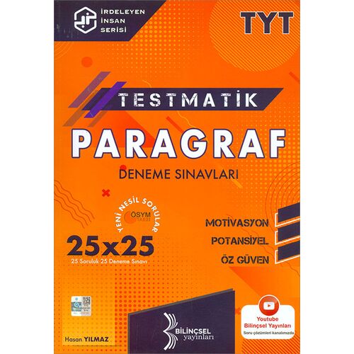 TYT Paragraf Testmatik 25x25 Deneme Sınavı Bilinçsel Yayınları