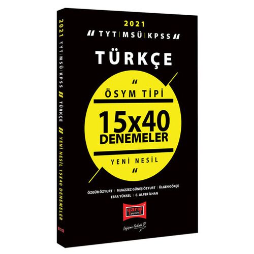 Yargı 2021 TYT MSÜ KPSS Türkçe ÖSYM Tipi 15x40 Denemeler