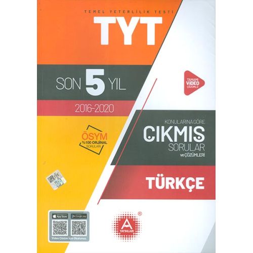 TYT Türkçe Son 5 Yıl Konularına Göre Çözümlü Çıkmış Sorular A Yayınları