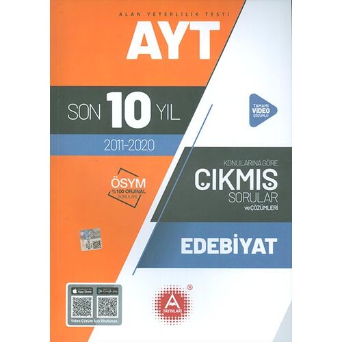 AYT Edebiyat Son 10 Yıl Konularına Göre Çözümlü Çıkmış Sorular A Yayınları