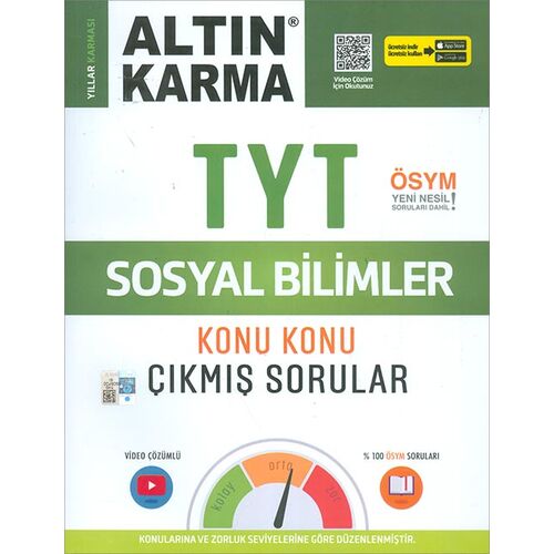 Altın Karma TYT Sosyal Bilimler Konu Konu Çıkmış Sorular (Kolay-Orta-Zor)