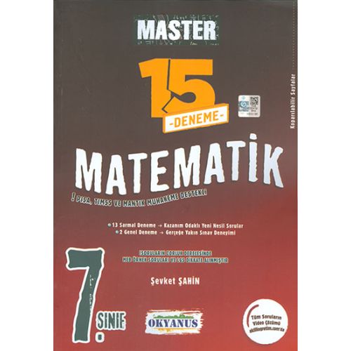 7.Sınıf Matematik Master 15 Deneme Okyanus Yayınları