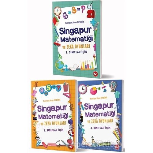 Singapur Matematiği ve Zeka Oyunları Seti (3 Kitap Takım) - Hasan Topdemir - Beyaz Balina Yayınları