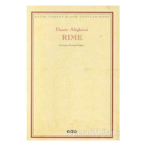 Rime Şiirler - Dante Alighieri - Yapı Kredi Yayınları