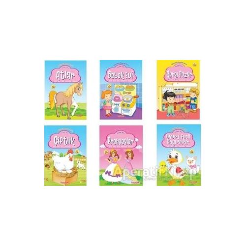 Aktiviteli Boyama Kitabı - Pembe Seti (6 Kitap Takım) - Kolektif - Yumurcak Yayınları