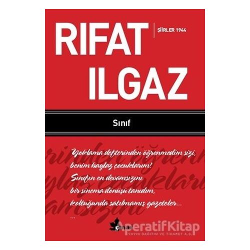 Sınıf - Şiirler 1944 - Rıfat Ilgaz - Çınar Yayınları