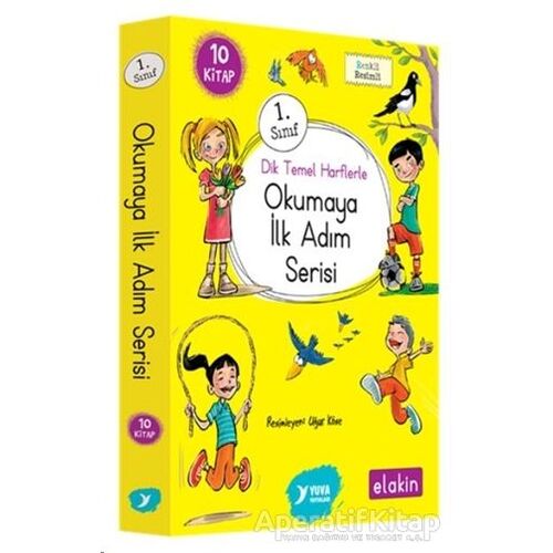 Yuva 1. Sınıf Dik Temel Harflerle Okumaya İlk Adım Serisi (Elakin) (10 Kitap Takım