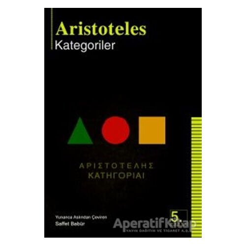 Kategoriler - Aristoteles - İmge Kitabevi Yayınları
