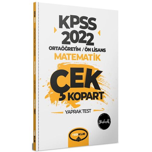 Yediiklim 2022 KPSS Ortaöğretim Ön Lisans Genel Yetenek Matematik Çek Kopart Yaprak Test