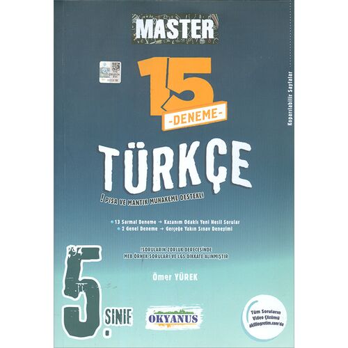 5. Sınıf Master 15 Türkçe Denemesi Okyanus Yayınları