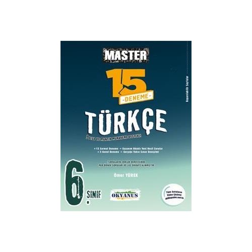 6. Sınıf Master 15 Türkçe Denemesi Okyanus Yayınları