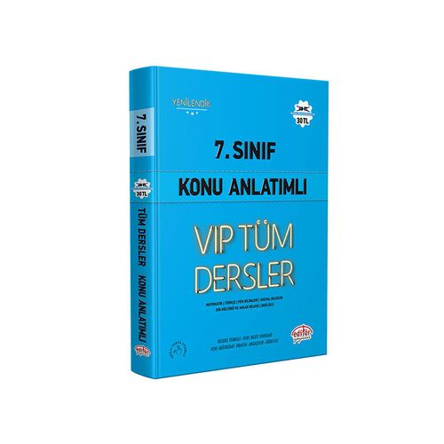 7. Sınıf VIP Tüm Dersler Konu Anlatımlı Mavi Kitap Editör Yayınevi