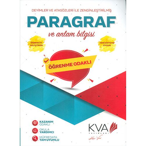 Paragraf ve Anlam Bilgisi Öğrenme Odaklı KVA Yayınları