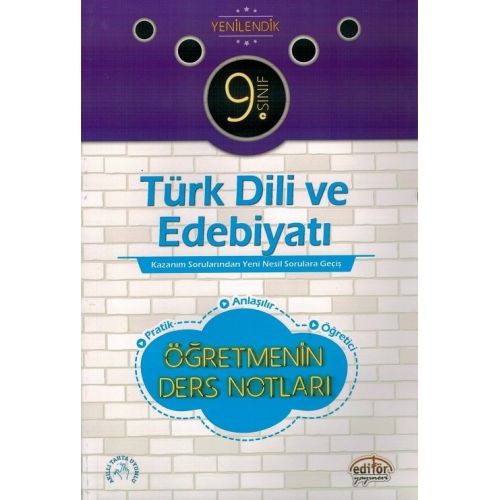 Editör 9. Sınıf Türk Dili Edebiyatı Öğretmenin Ders Notları