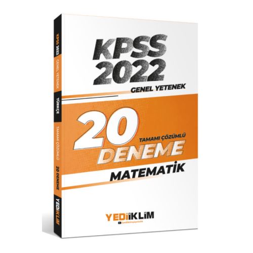 Yediiklim 2022 KPSS Genel Yetenek Matematik Tamamı Çözümlü 20 Deneme Sınavı
