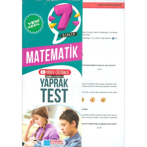 7.Sınıf Matematik Yeni Nesil Video Çözümlü Yaprak Test Evrensel İletişim Yayınları