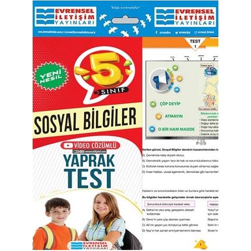 5. Sınıf Sosyal Bilgiler Yeni Nesil Yaprak Test - Kolektif - Evrensel İletişim Yayınları