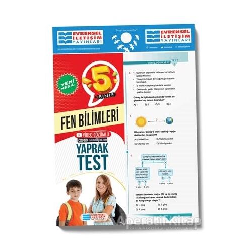 5. Sınıf Fen Bilimleri Video Çözümlü Yaprak Test - Kolektif - Evrensel İletişim Yayınları