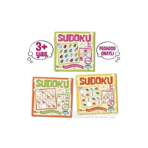 Çocuklar İçin Sudoku Seti (3+ Yaş) (3 Kitap Takım) - Kolektif - Dokuz Çocuk