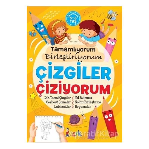 Çizgiler Çiziyorum - Tamamlıyorum Birleştiriyorum - Kolektif - Bıcırık Yayınları