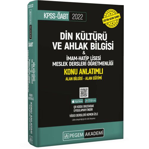 Pegem Akademi 2022 ÖABT Din Kültürü ve Ahlak Bilgisi Öğretmenliği Konu Anlatımlı