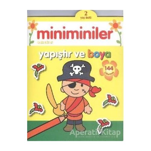 Miniminiler Sarı Kitap Yapıştır ve Boya - Kolektif - Parıltı Yayınları Boyama ve Çıkartma Kitapları