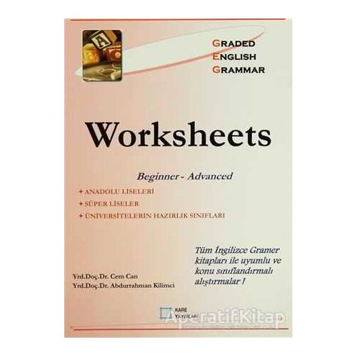 Worksheets (Beginner - Advanced) - Abdurrahman Kilimci - Kare Yayınları