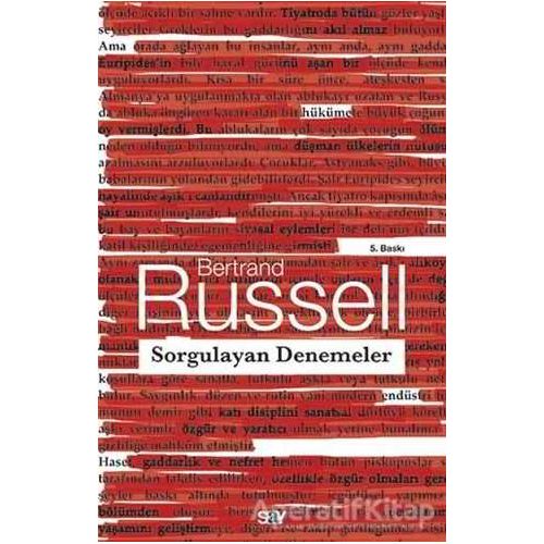 Sorgulayan Denemeler - Bertrand Russell - Say Yayınları