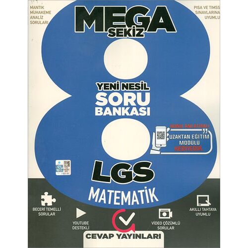 Cevap 2021 8. Sınıf LGS Matematik Yeni Nesil Soru Bankası Mega Sekiz