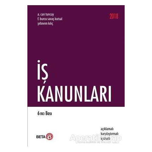 İş Kanunları - Şebnem Kılıç - Beta Yayınevi