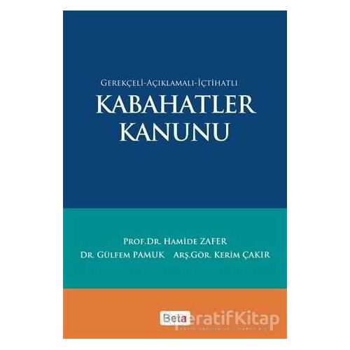 Kabahatler Kanunu - Gülfem Pamuk - Beta Yayınevi