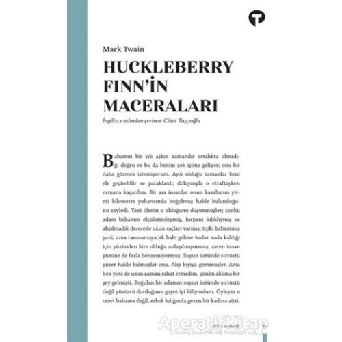Huckleberry Finnin Maceraları - Mark Twain - Turkuvaz Kitap