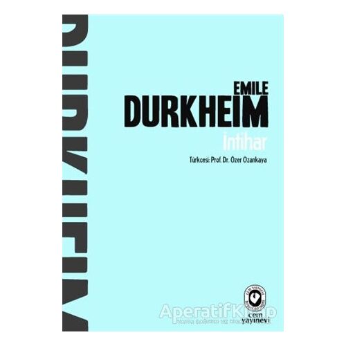 İntihar - Emile Durkheim - Cem Yayınevi